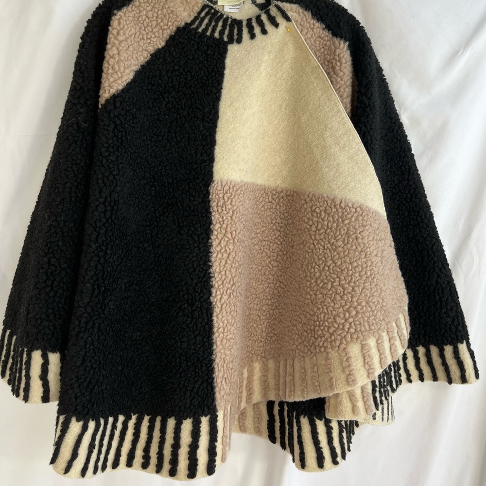 ANTHROPOLOGIE “ PONCHO” DUSK & DAWN CAPELET WOOL BLEND PATCHWORK CAPE ONE SIZE - Picture 8 of 16